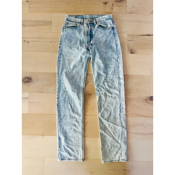 Vintage Levi's 501 Acid Wash Denim Jeans Made USA Size 30 x 35 Straight Leg - Picture 7 of 11